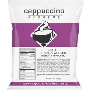 Decaf French Vanilla Instant Cappuccino Mix 2 Lb Bag