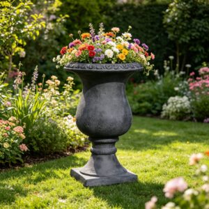 MGO Garden Planter, Garden decoration and planting,Color Antique Black, Size 26.38"X16.53 "X16.53 "