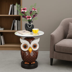 Owl Accent Table Animal Statue End Tables Livingroom